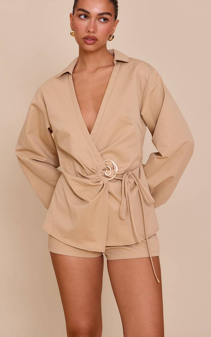 Sable Short Mini Tissé Ajusté