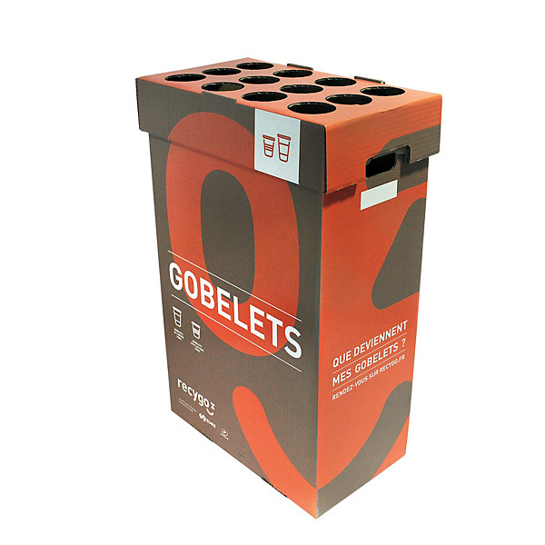 ECOBOX  boîte de collecte pour le tri et recyclage des gobelets, par 10