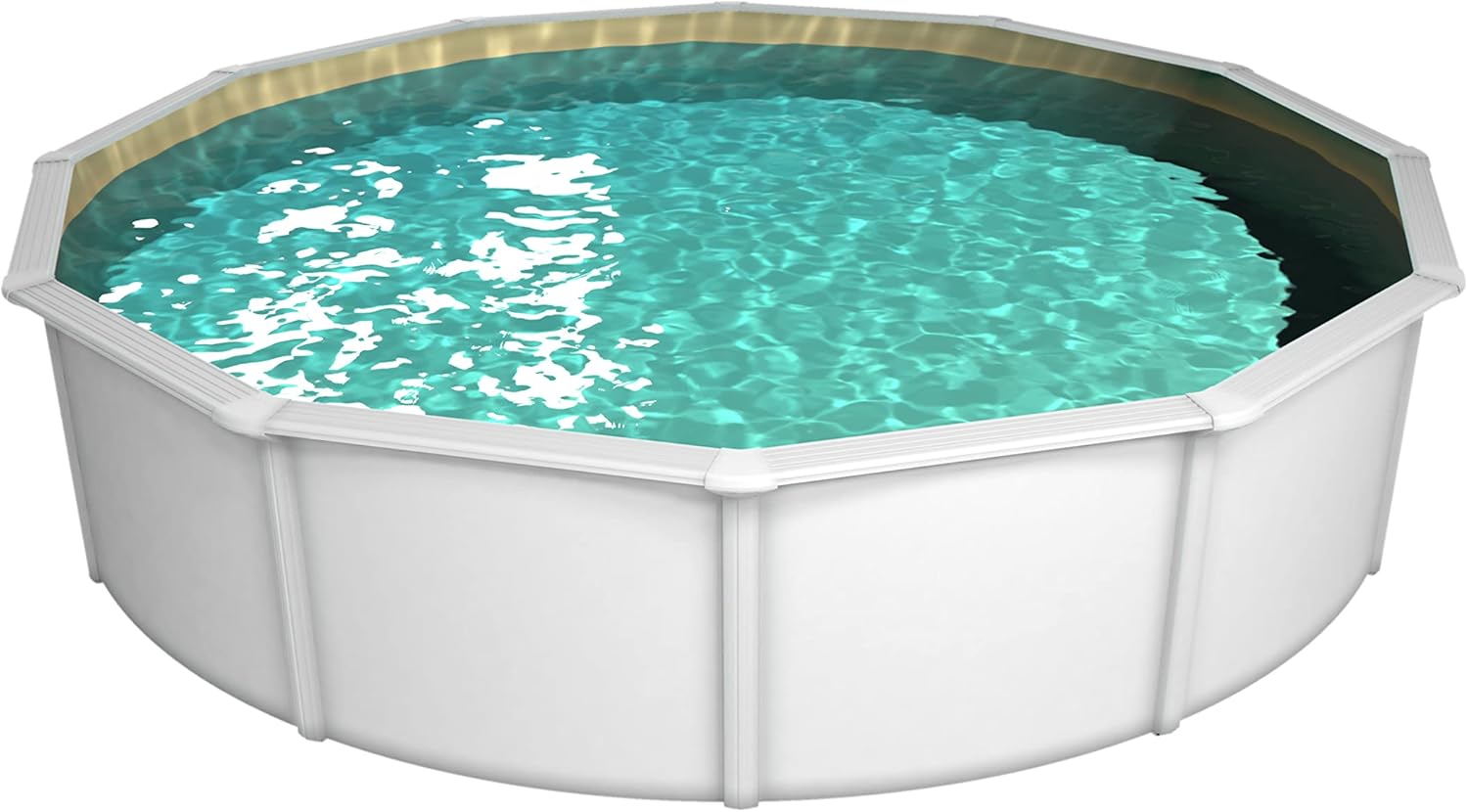 STEINBACH Stahlwandpool Set Nuovo de Luxe II – 012141SA – Ø 360 x 120 cm – Robuster Pool in Weiß für bis zu 11.000 l Wasserinhalt – Mit winterfester sandfarbener Innenfolie und zahlreichem Zubehör