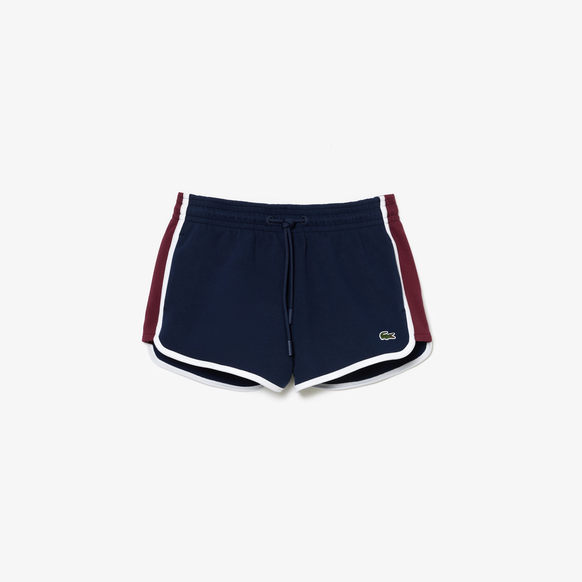 Short découpes contrastées en piqué double face Shorts - Bleu - Lacoste - Femme