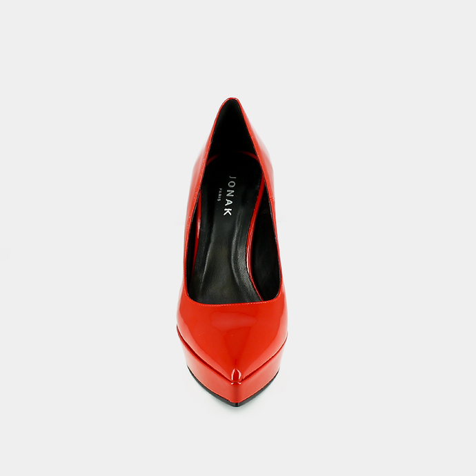 Escarpins à talons  en matière rouge vegan