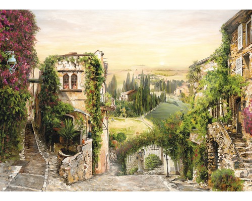Canvas print Mediterraan dorp 84x116 cm