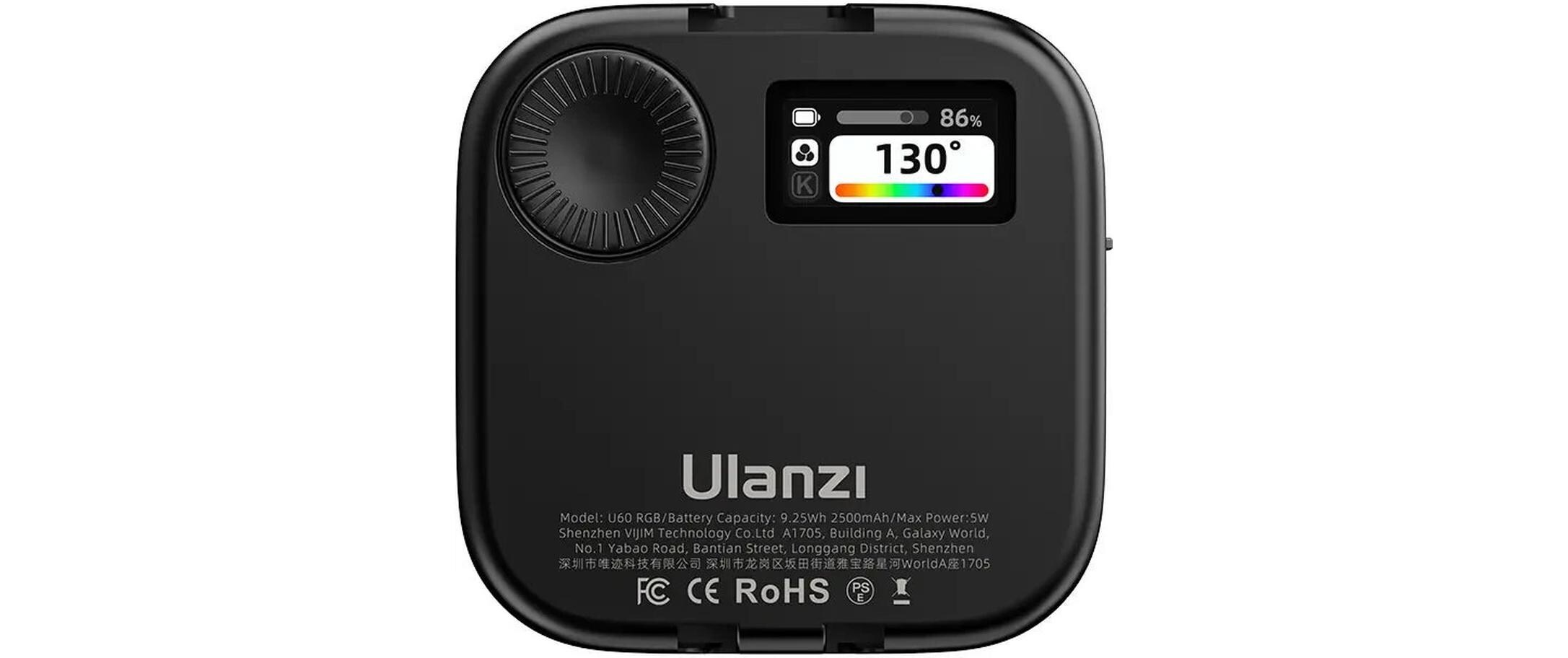 Videoleuchte U60 RGB SchwarzVielseitiges Mini LED Videolicht mit Display