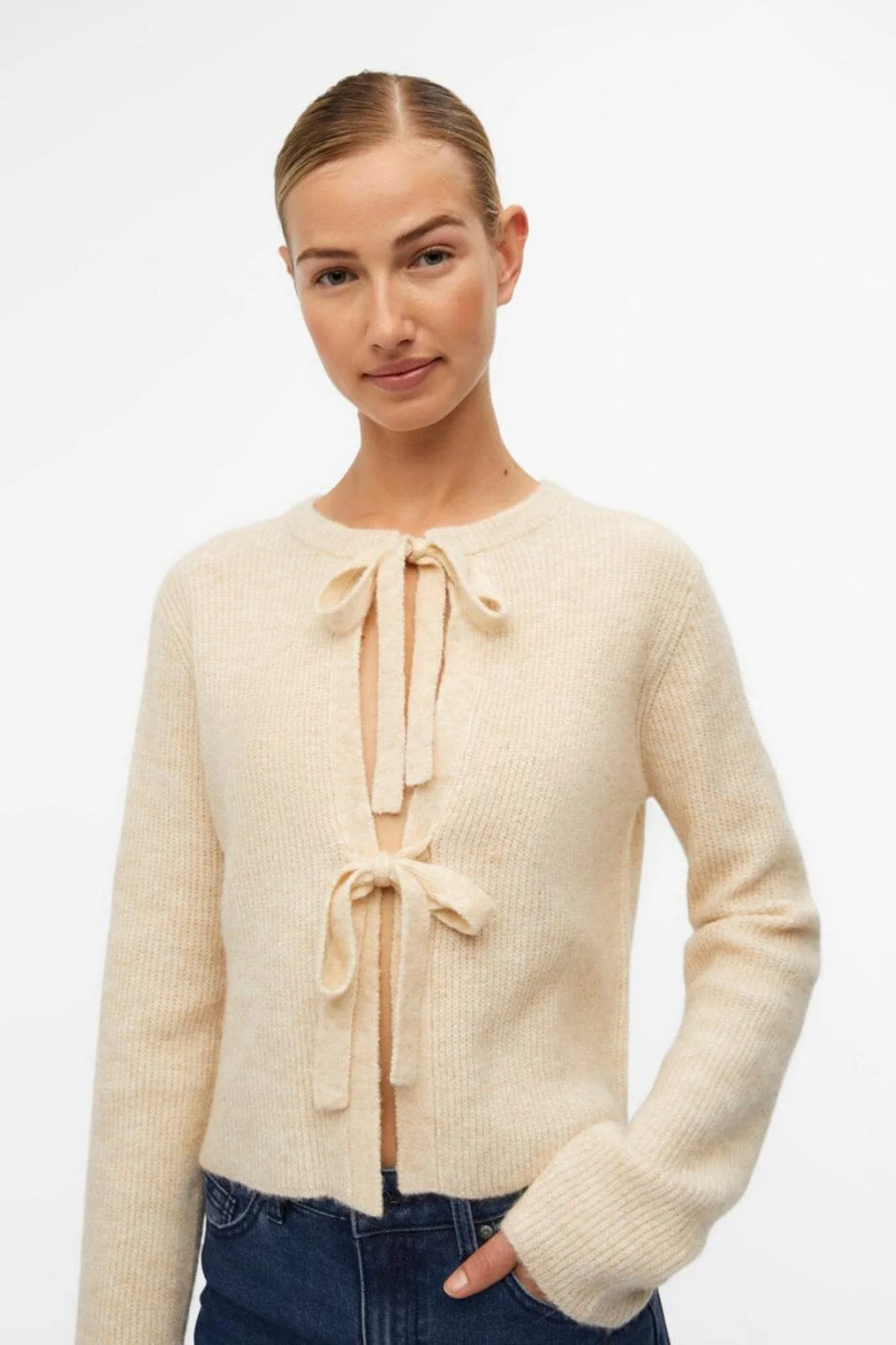 Object Objparvi Knit Cardigan 130 4363590 sandshell melange