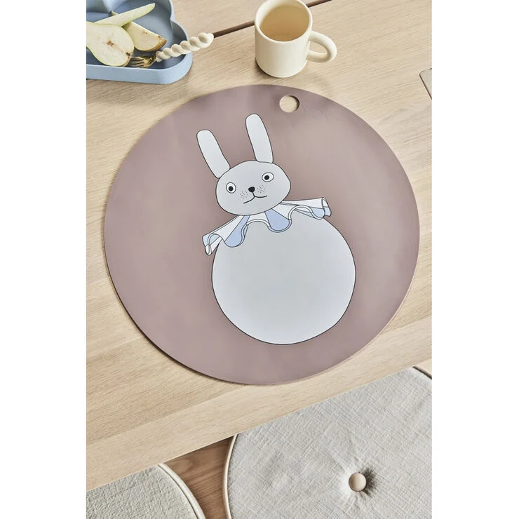 OYOY MINI Kanin Pompom Dækkeserviet Clay