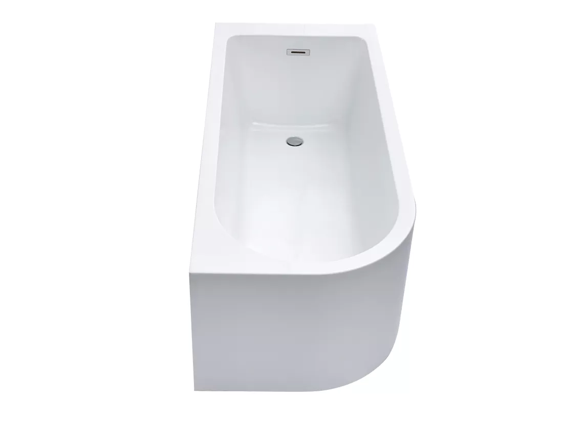Baignoire d'angle - 201L - 150 x 75 x 58 cm - Blanche - Angle droit - ANIKA