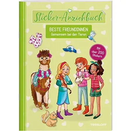 Tessloff Sticker-Anziehbuch. Beste Freundinnen. Gemeinsam bei den Tieren.