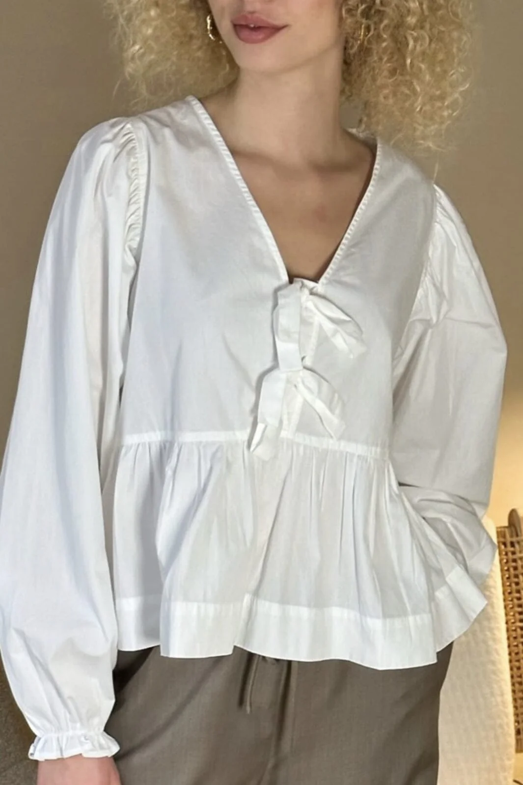 Neo Noir Bessie C Poplin Blouse white