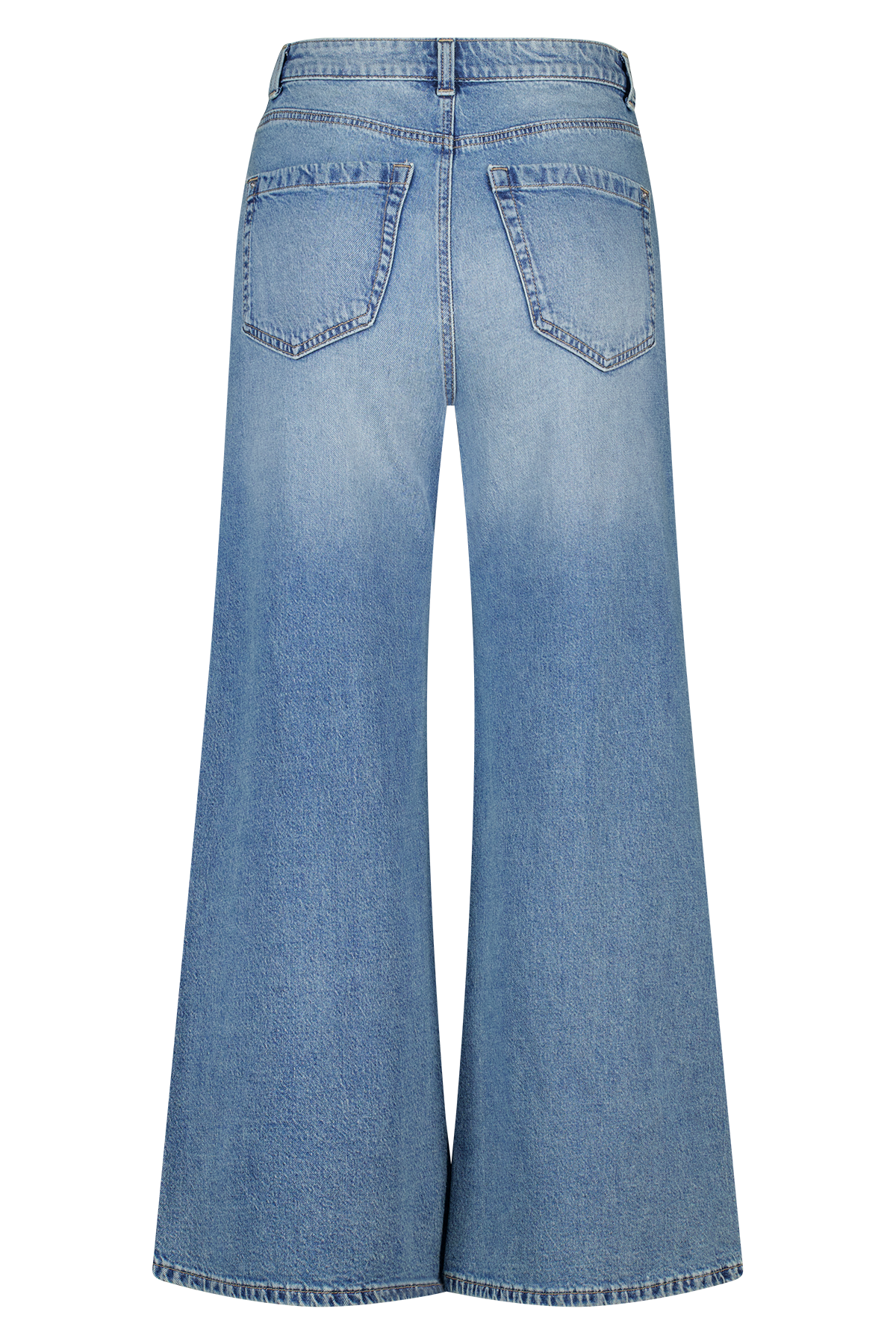 Wide leg jeans met hoge taille Stonewash Denim
