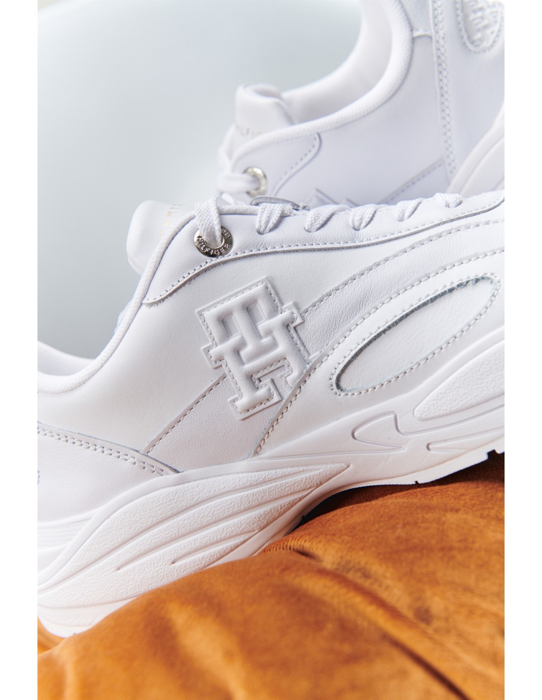 tommy hilfiger Sneakers Femme casual leather runne Blanc