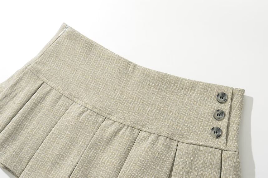 Asiris - Laag getailleerde effen mini-plooirok