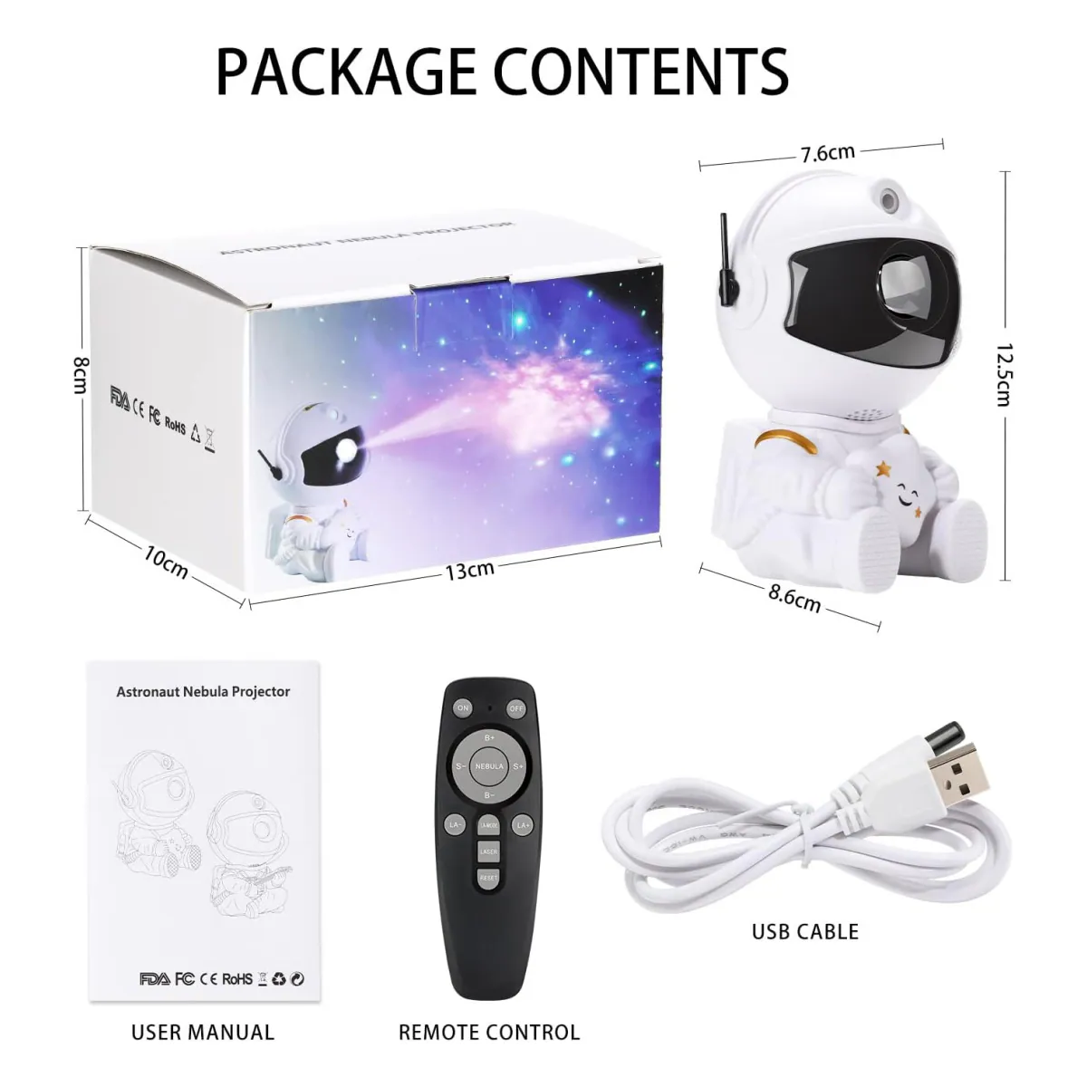 Astronaut Night Light / Galaxy Lampe med fjernkontroll - Nepula Starry Sky Projector
