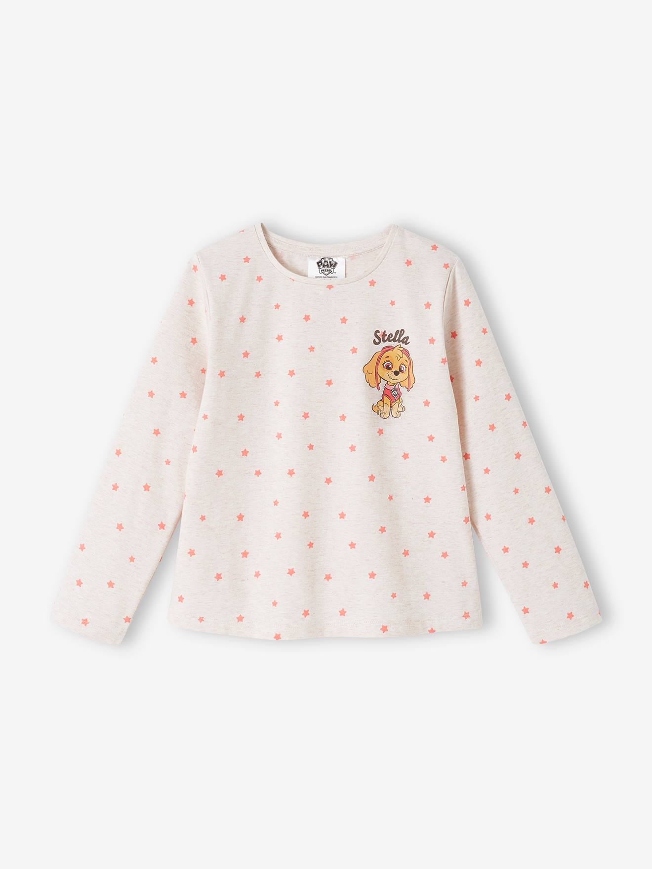 Camiseta infantil feminina da Skye da Patrulha Canina®, bege mesclado