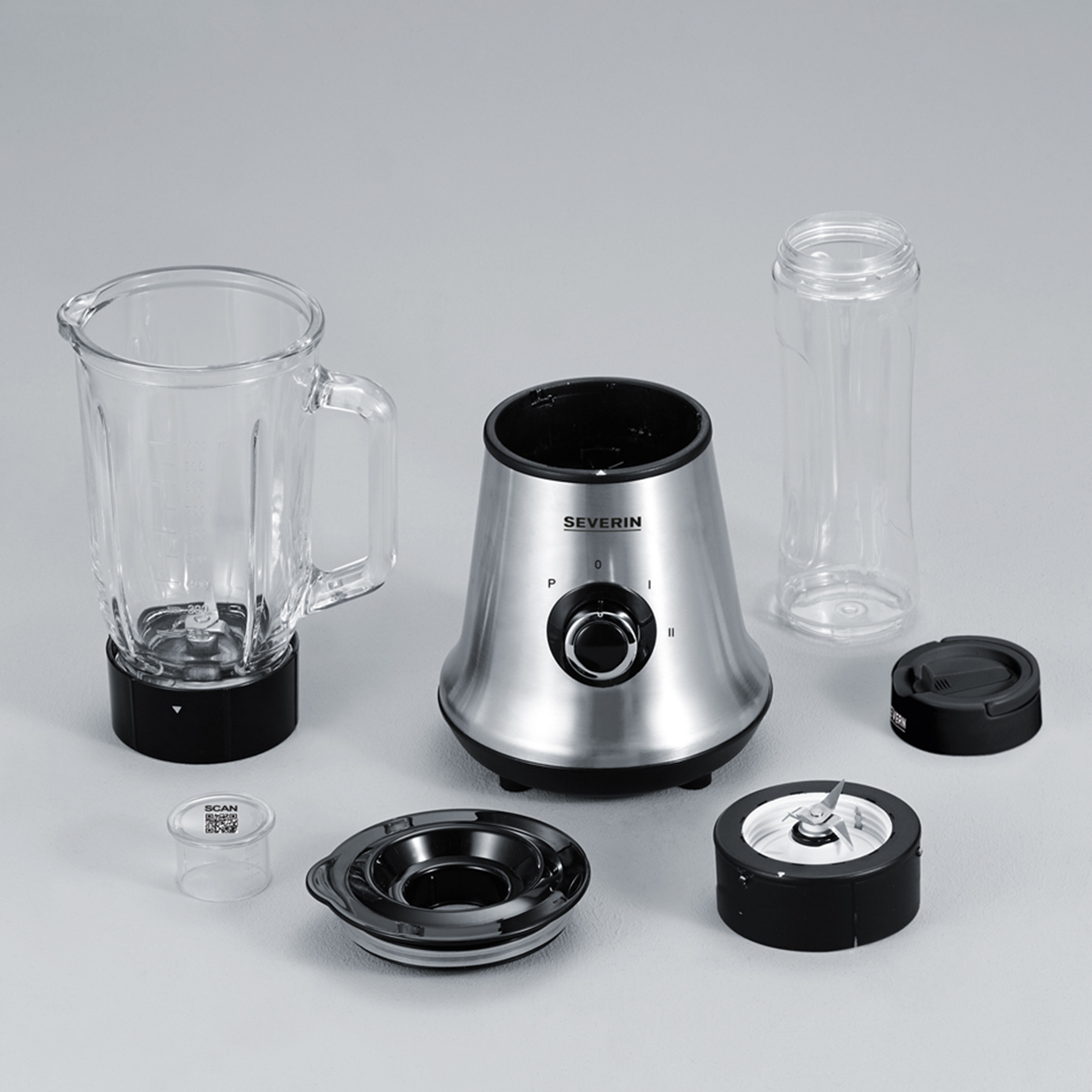 SEVERIN Multimixer und Smoothie-Maker SM 7971 - schwarz-Edelstahl - 500 Watt