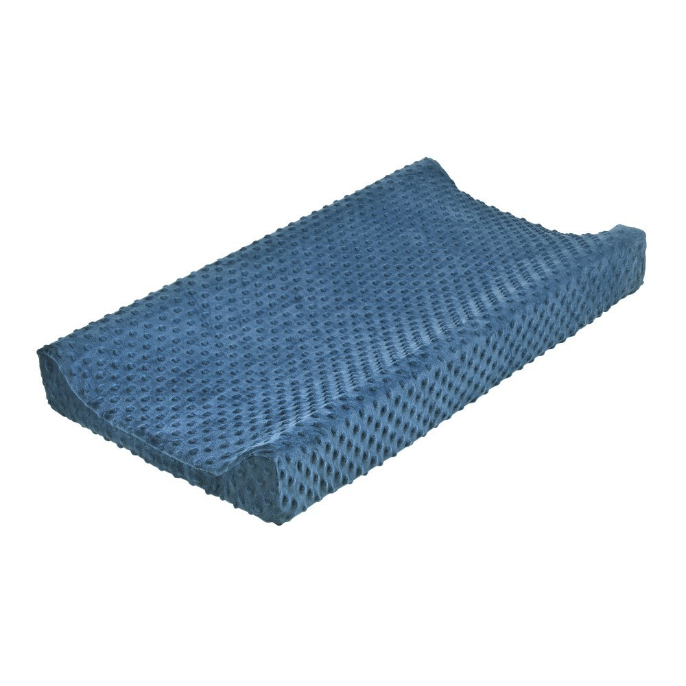 (80x40cm) Samt Baby Wickelkissen Überzug Wickelauflage Spannbezug - Dunkelblau
