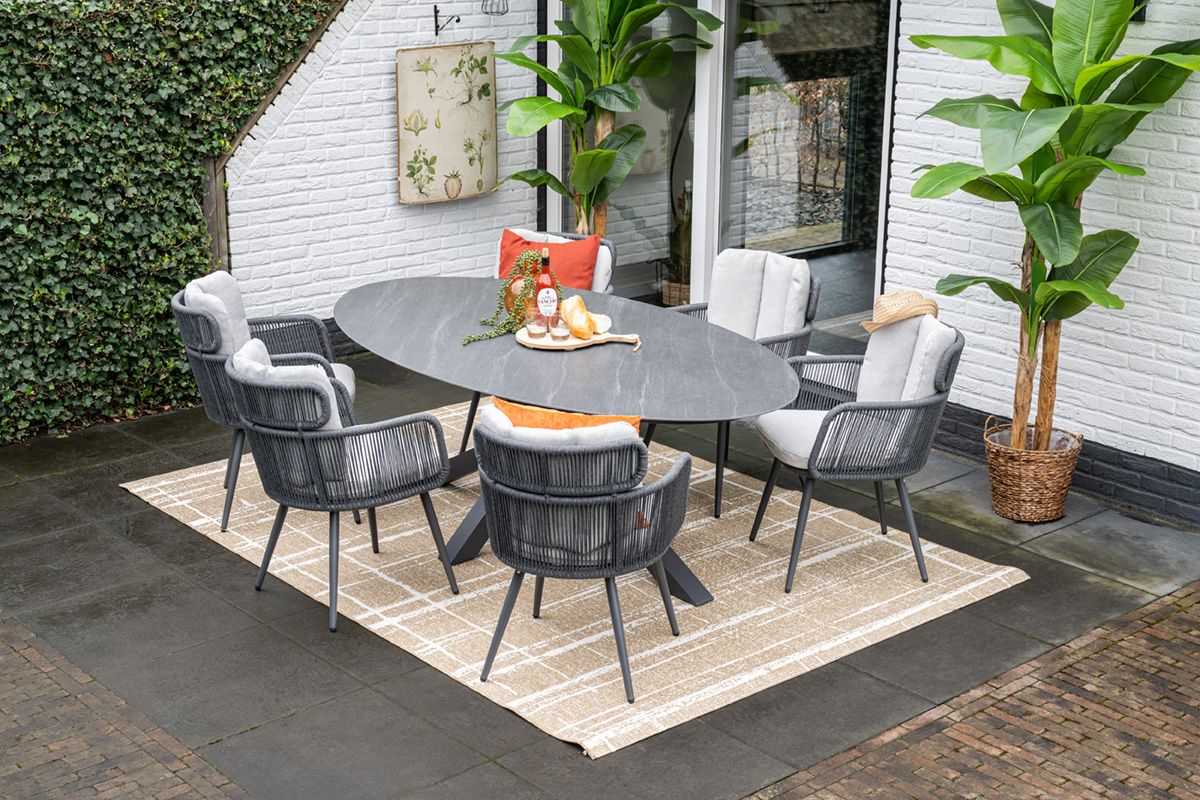 Garden Impressions Scotland 230x115 cm tafel - Napoli Grey