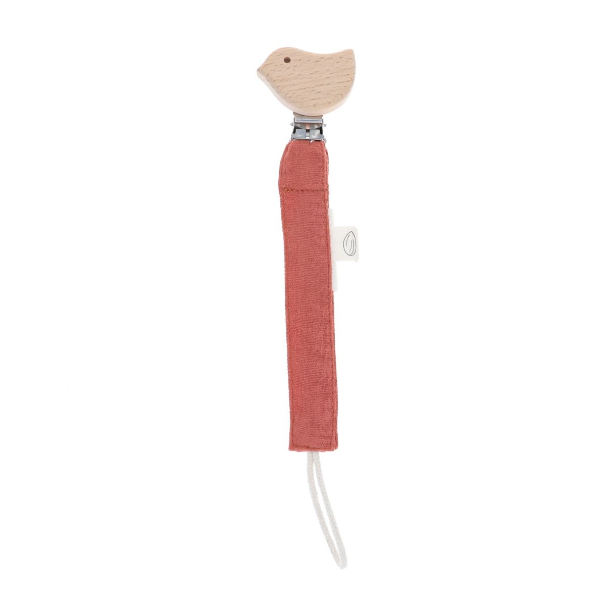 Attache tétine gaze de coton terracotta  Amande