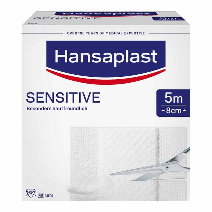 Hansaplast Sensitive Pflaster 5 m Rolle (8 cm breit), 1 St