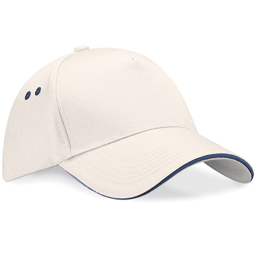 Beechfield BC15C - Casquette Contrastée 5 Panneaux avec Visière Sandwich