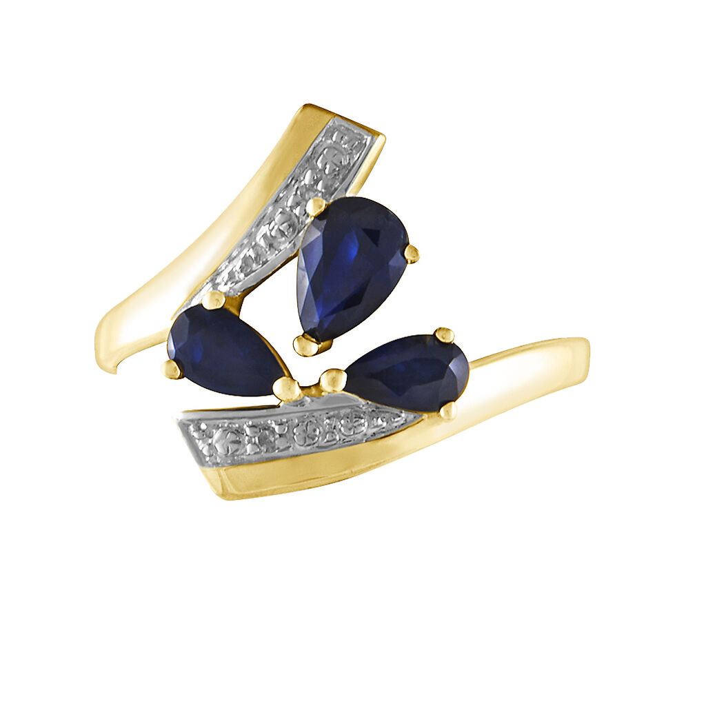 Bague Dahlia Or Jaune Saphir Diamant