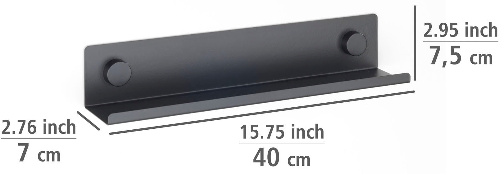 WENKO Gewürzregal »Modell Jet M« Küchenregal für die Wand, Industrial Style, pulverbeschichtetes Metall