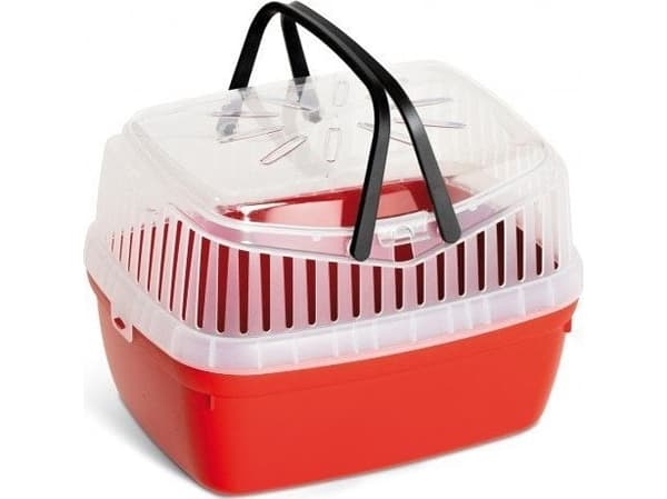Panama Pet Transporter for gnagere og kaniner, rød, 30x23x21cm