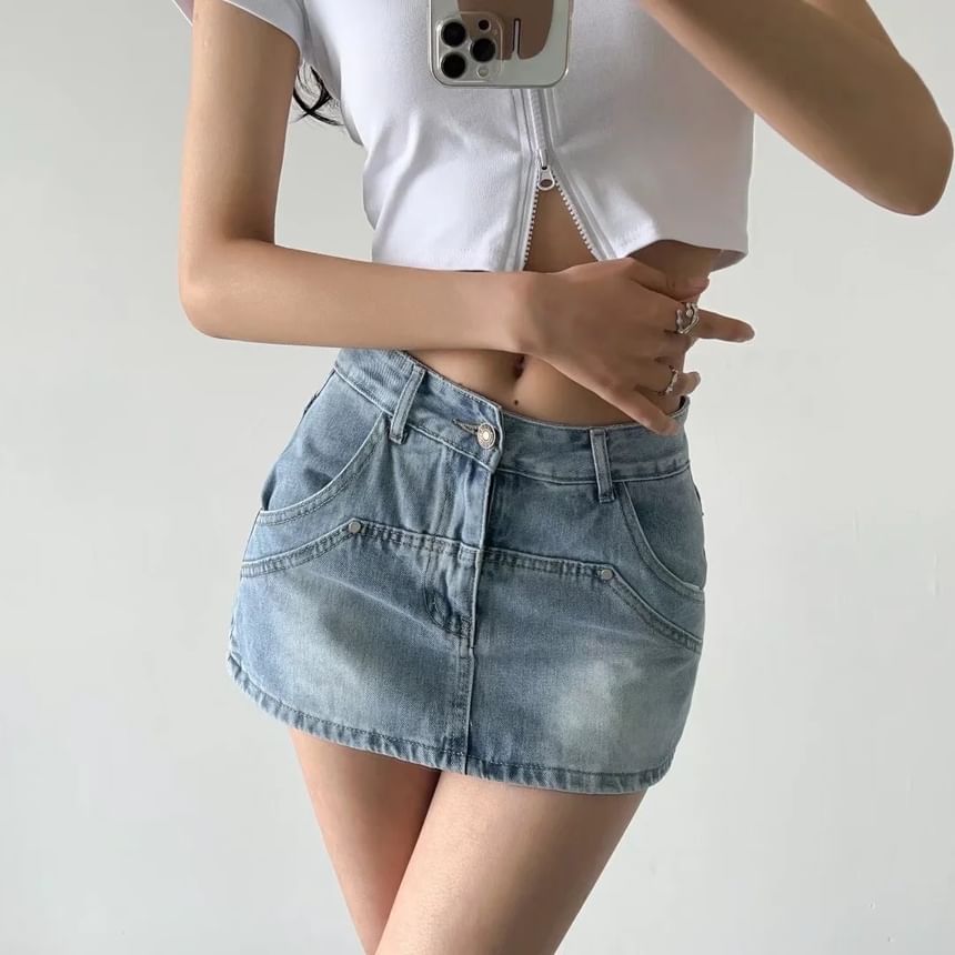 Reknovine - Lage denim minirok