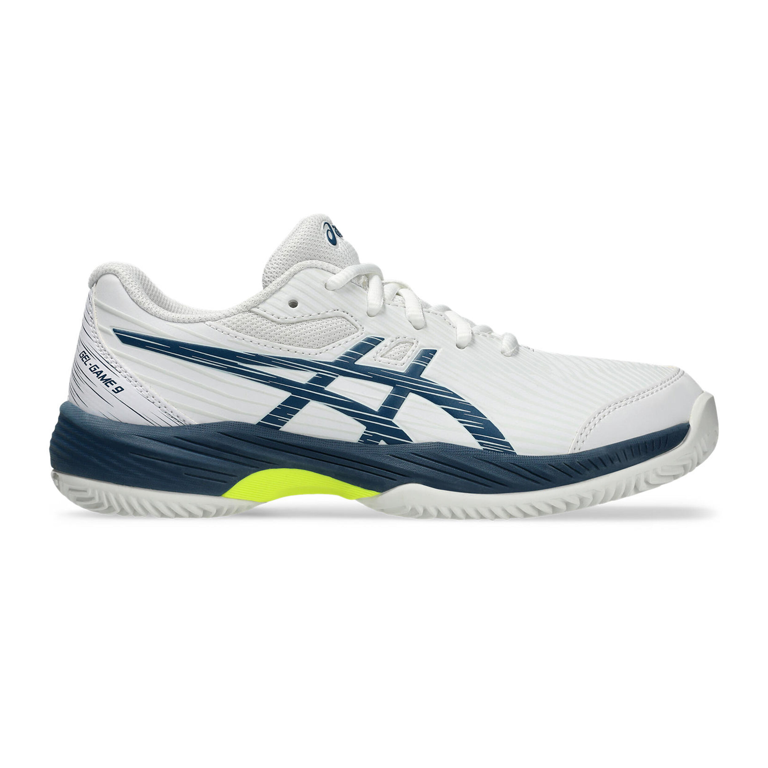 ASICS Gel-Game 9 GS Clay Chaussure Terre Battue Enfants - Blanc , Bleu