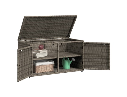 VIDAXL - Armoire de jardin Armoire de rangement jardin gris 110x55x60,5 cm résine tress...