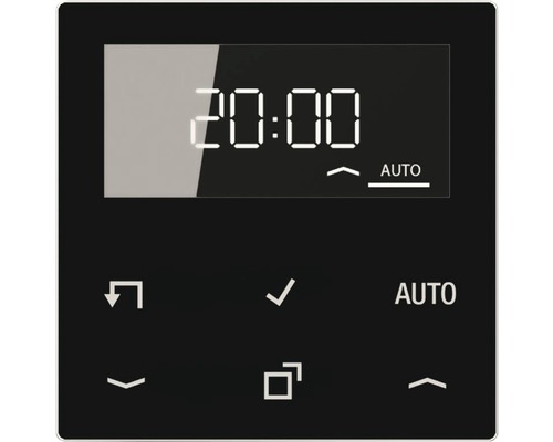 Jung A 1750 D SW Timer Standaard met display, zwart, echt glazen front AS500