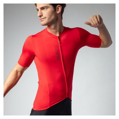 Maillot Manches Courtes Alé Color Block Rouge