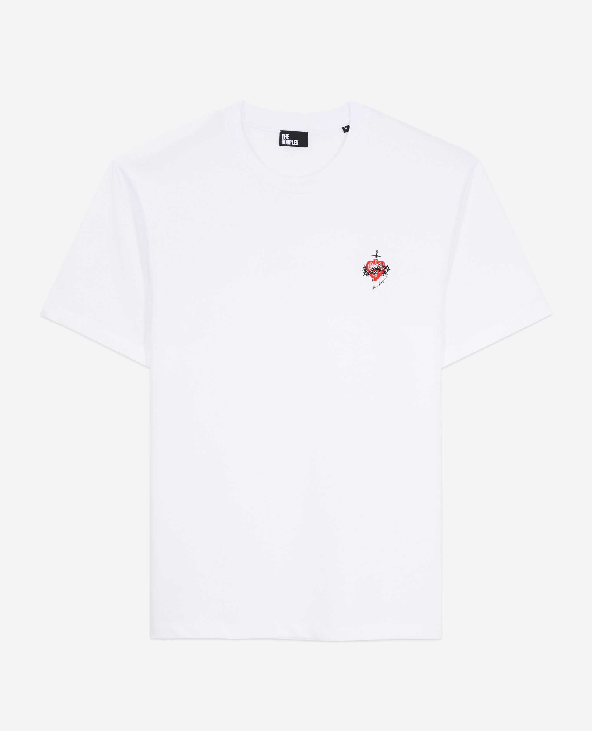 T-shirt blanc avec broderie Dagger through heart