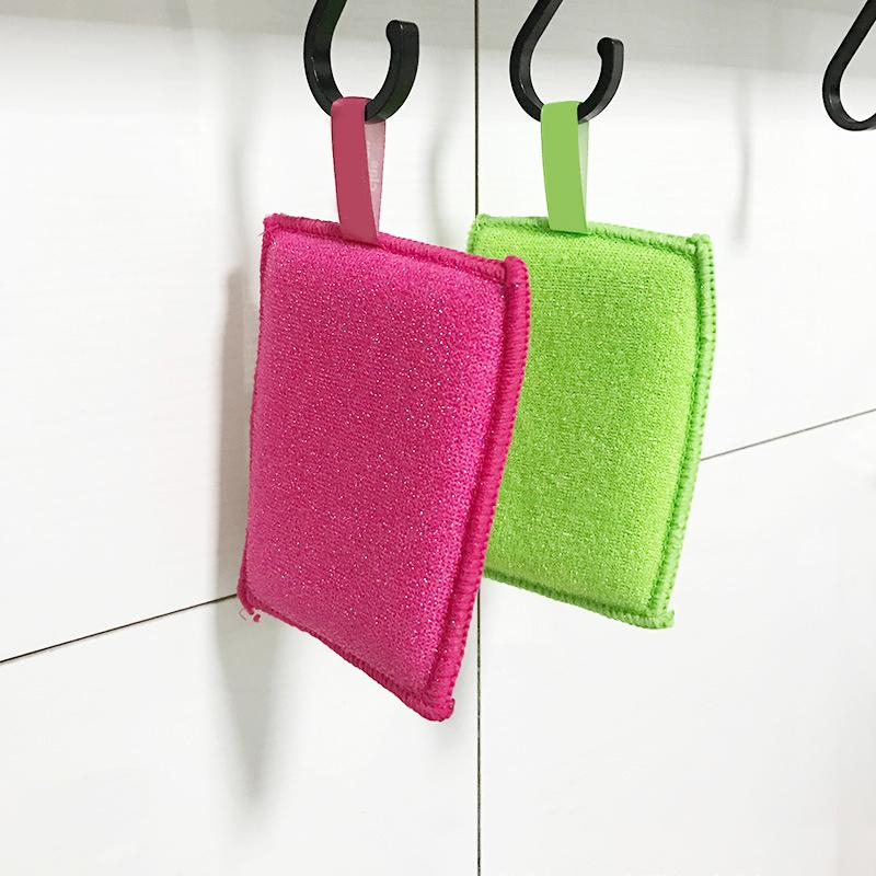 (11x8cm) Mikrofaser Scheuer Schwamm Doppelseitiger Küchen Lappen Reinigungs Schrubber - Assortiert