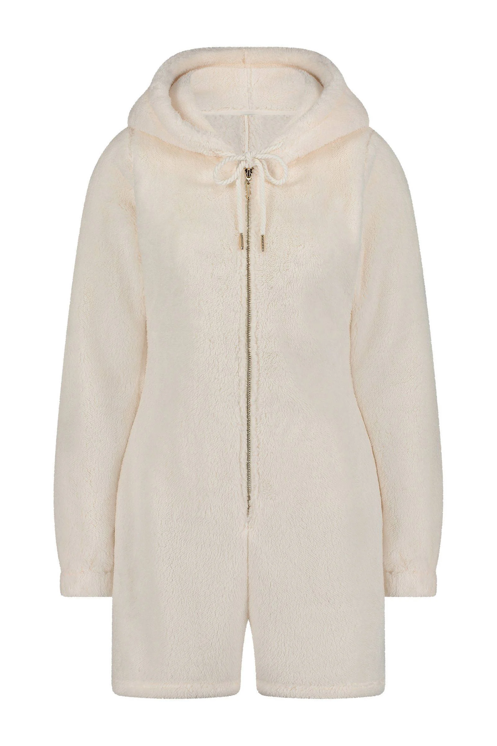 Hunkemöller teddy onesie met capuchon gebroken wit