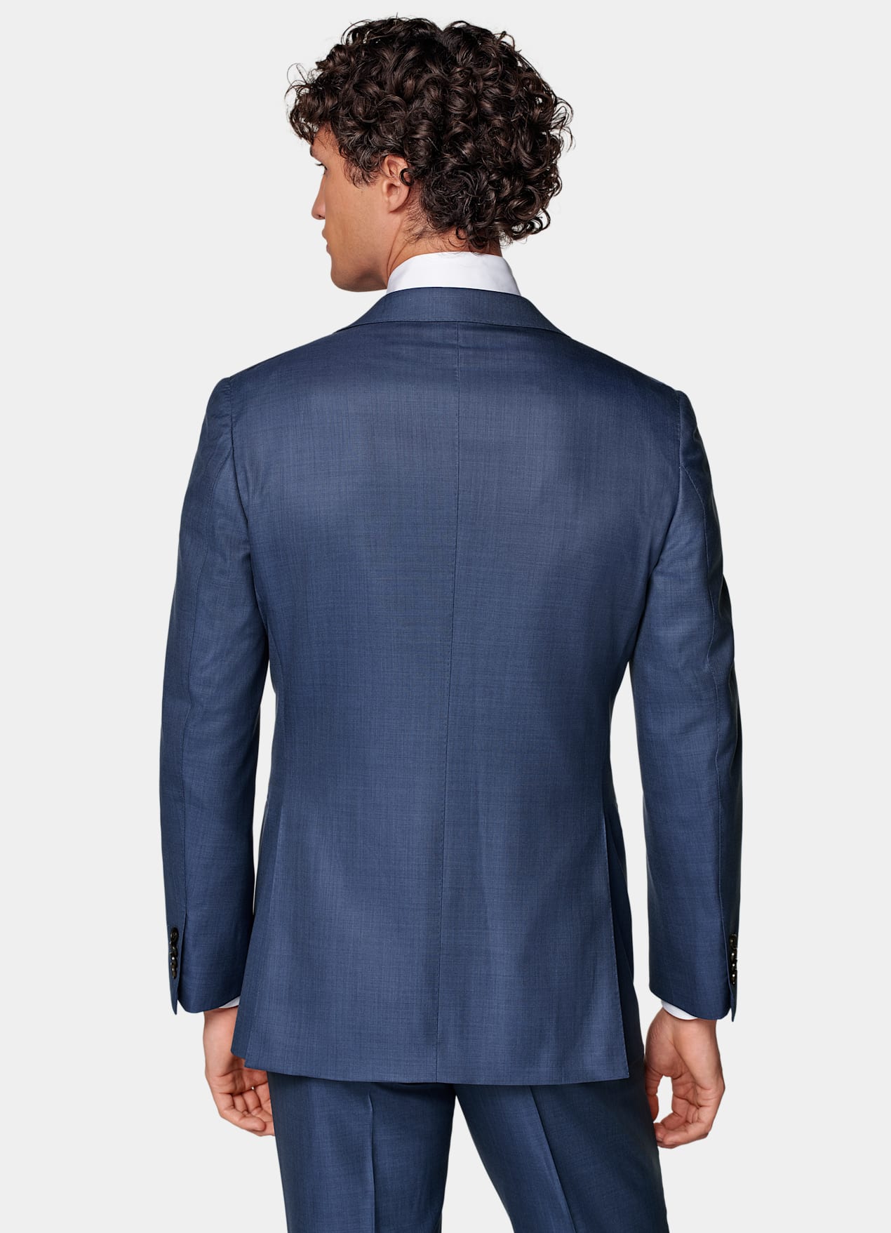 Costume Havana coupe Tailored bleu moyen