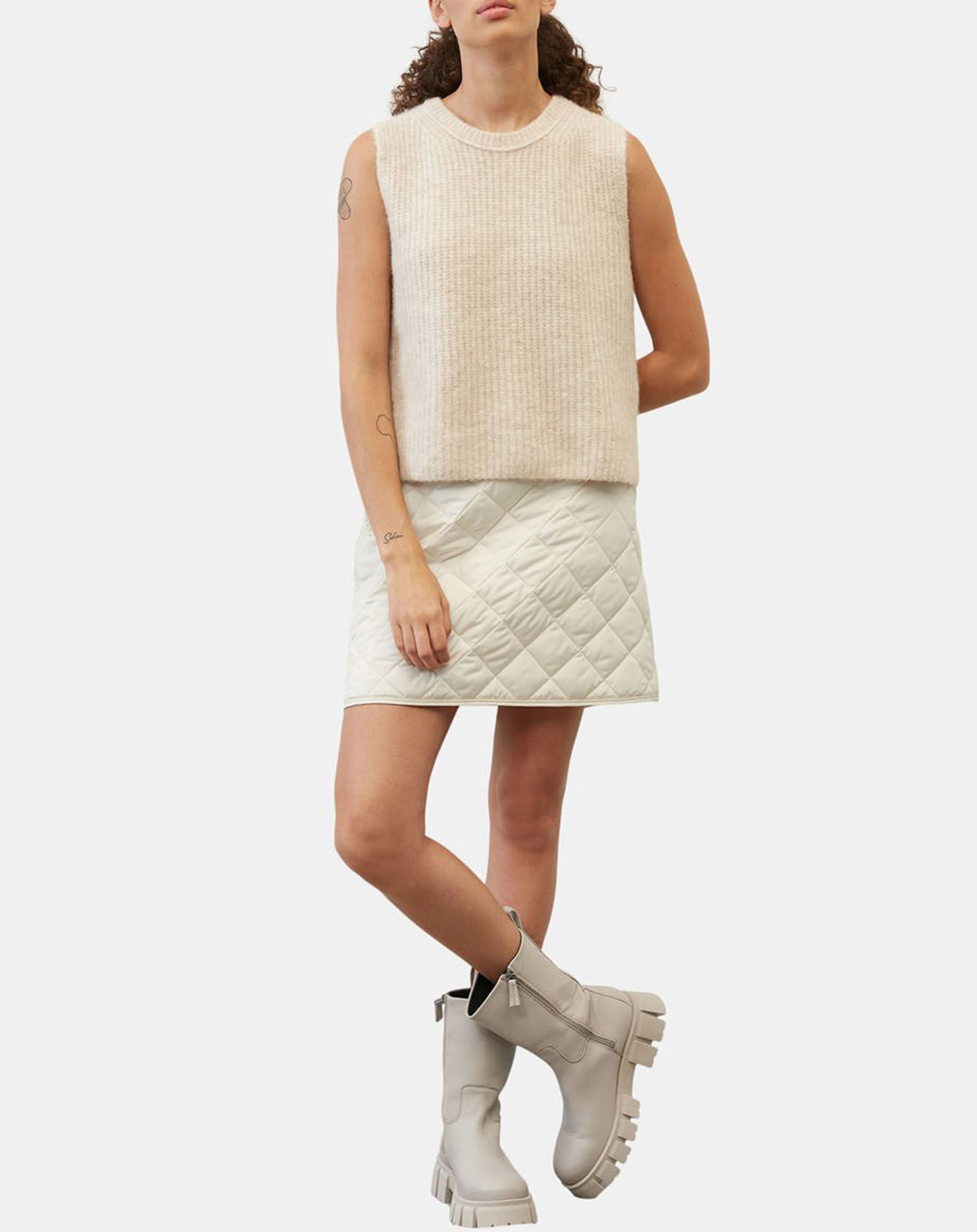 Marc O'Polo Jupe courte matelassée Padded écrue