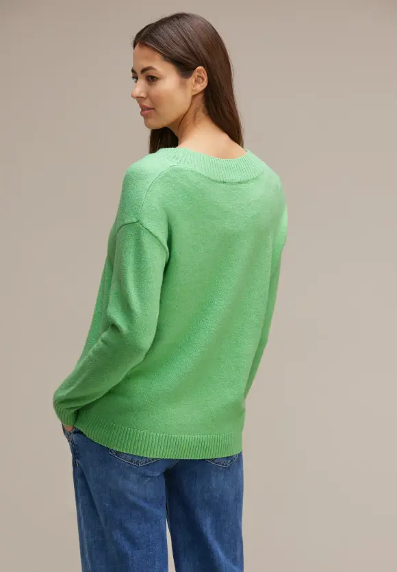 V-Ausschnitt Pullover - light spring green mel.