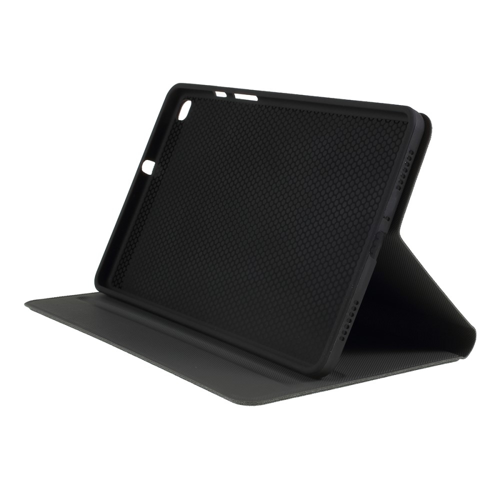 Samsung Galaxy Tab A 8.0 (2019) Leder Tasche Flip Cover Stoff Optik - Schwarz