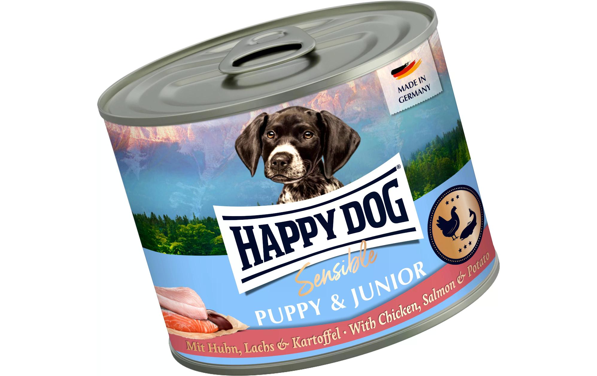 Nassfutter Sensible Puppy Huhn, Lachs & Kartoffeln, 200 gAlleinfuttermittel für heranwachsende Hunde ab der 8. Lebenswoche