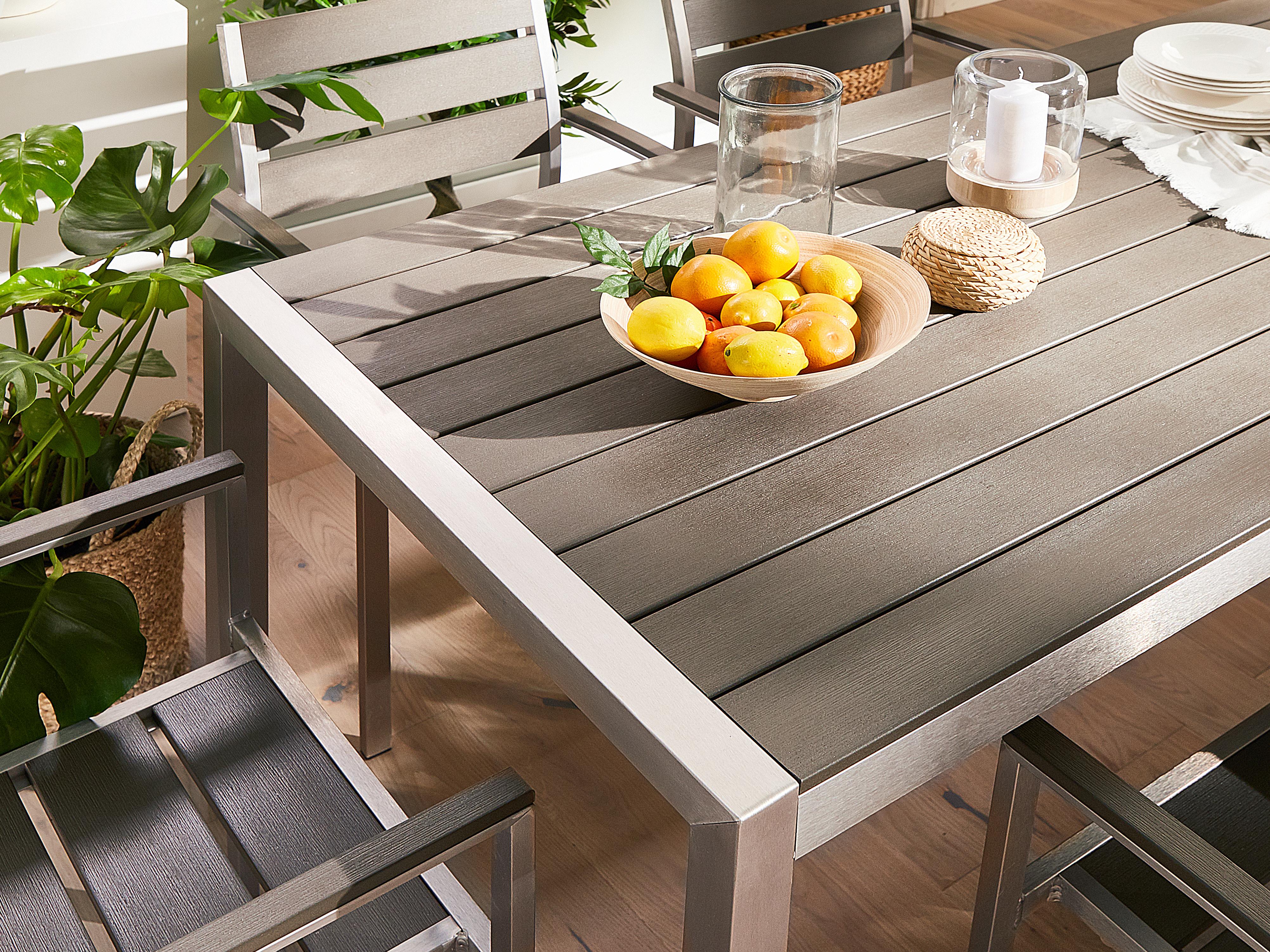 Tuin eettafel VERNIO 180 cm 90 cm Metaal Grijs
