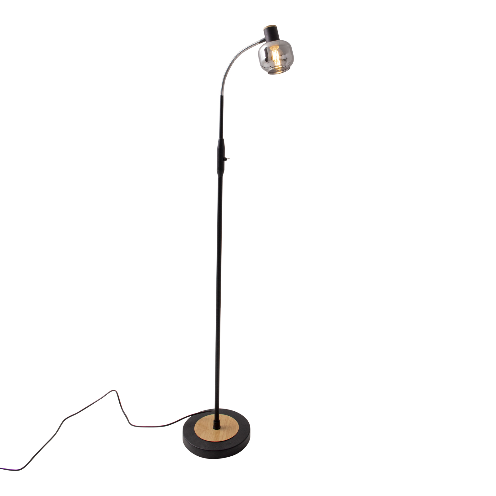Glas-Stehleuchte - schwarz - 148 cm