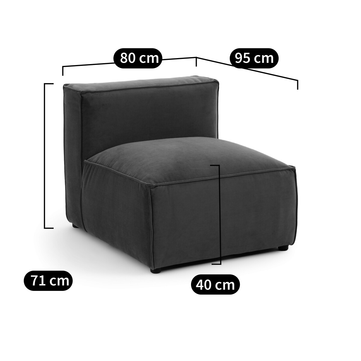 LA REDOUTE INTERIORS<br>Banco modular van bouclette, Seven