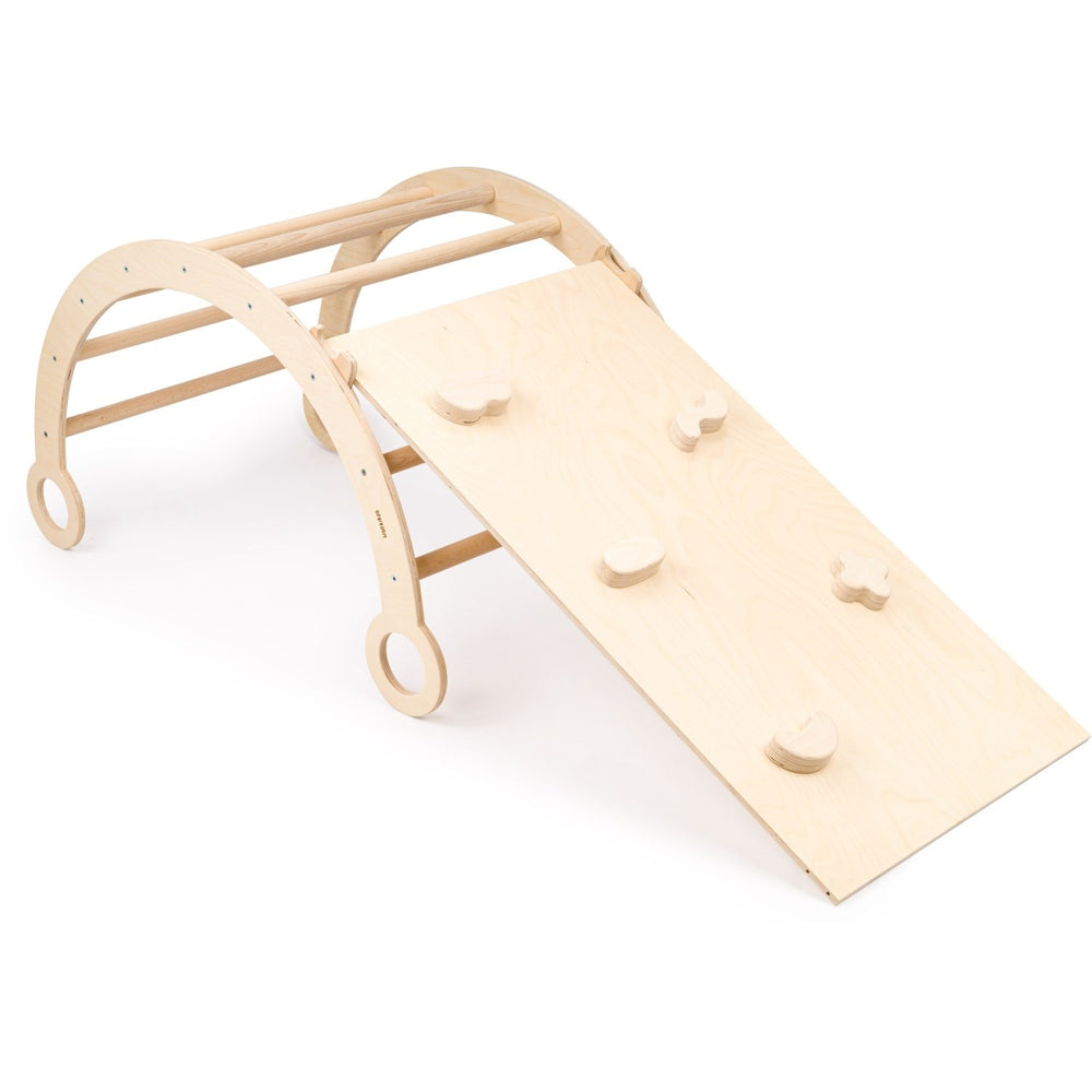 Køb Woobiboo Natural Montessori Wooden Rocker Med Slide-Climber L