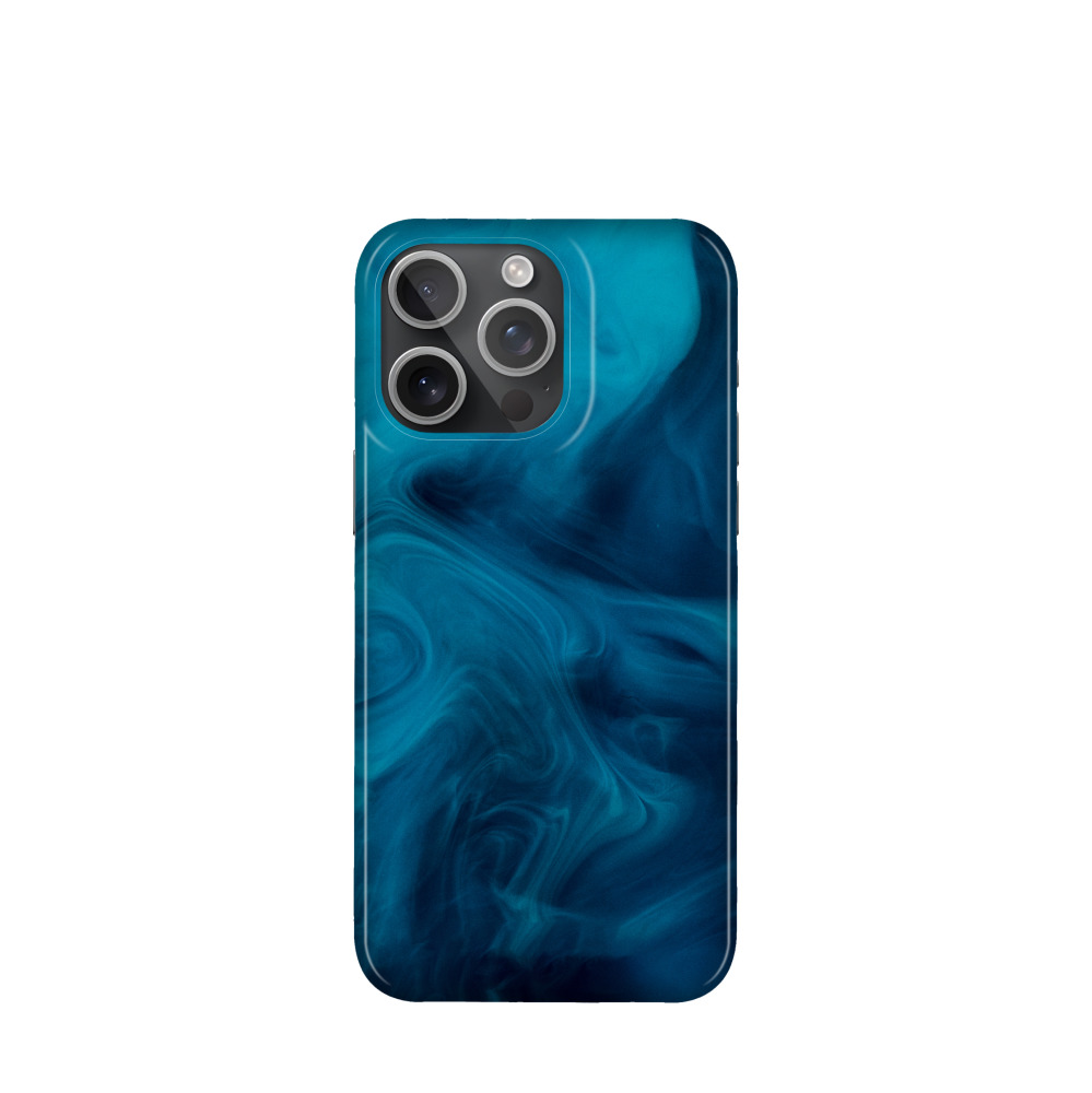 iPhone 15 Pro Max Kunststoff Hülle Mystic Marmor - Blau