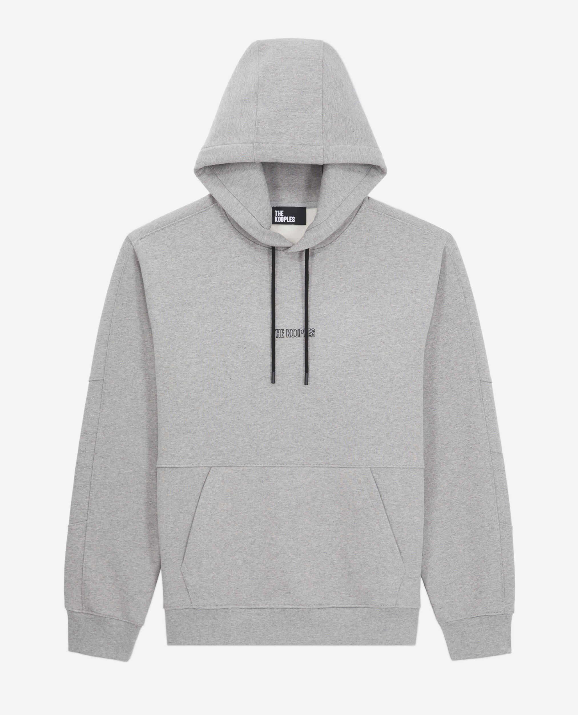 Sweatshirt biker gris à capuche