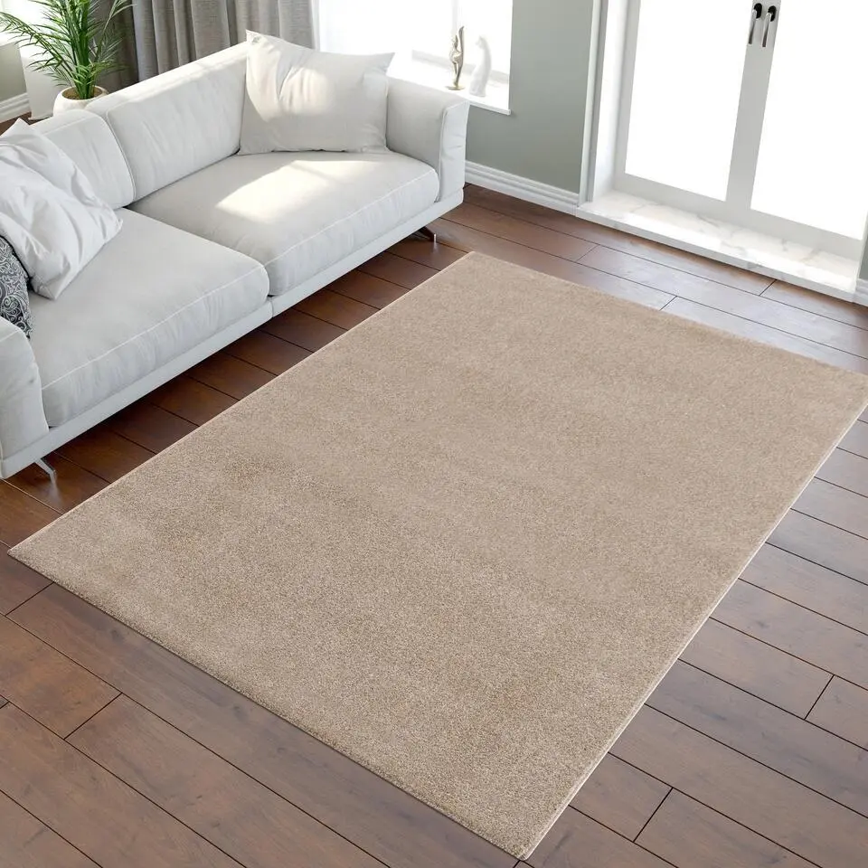 Uni Effen Laagpolig Vloerkleed Modern Beige - 200x290 CM