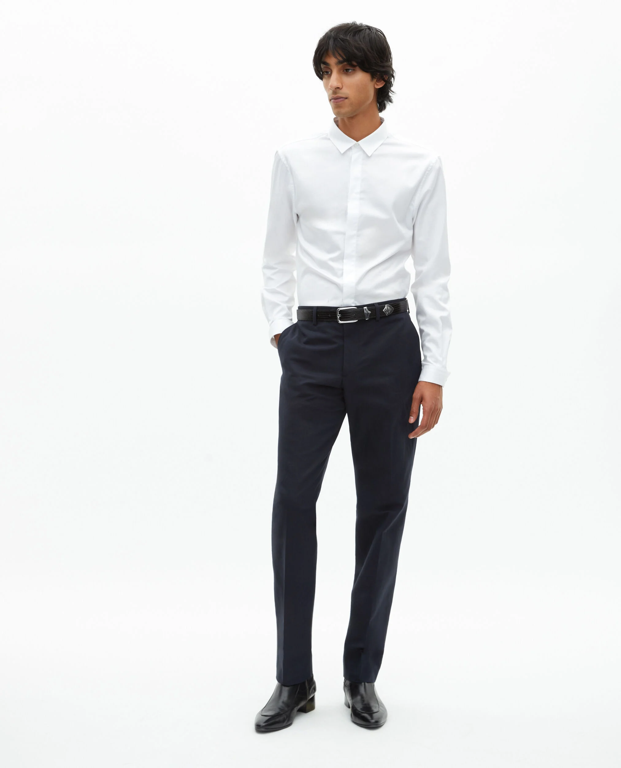 Pantalon de costume droit bleu marine