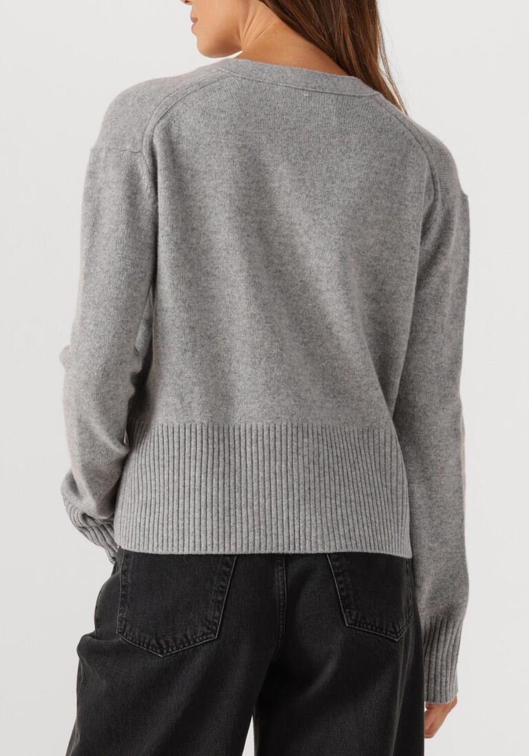 lichtgrijze closed trui v neck cardigan