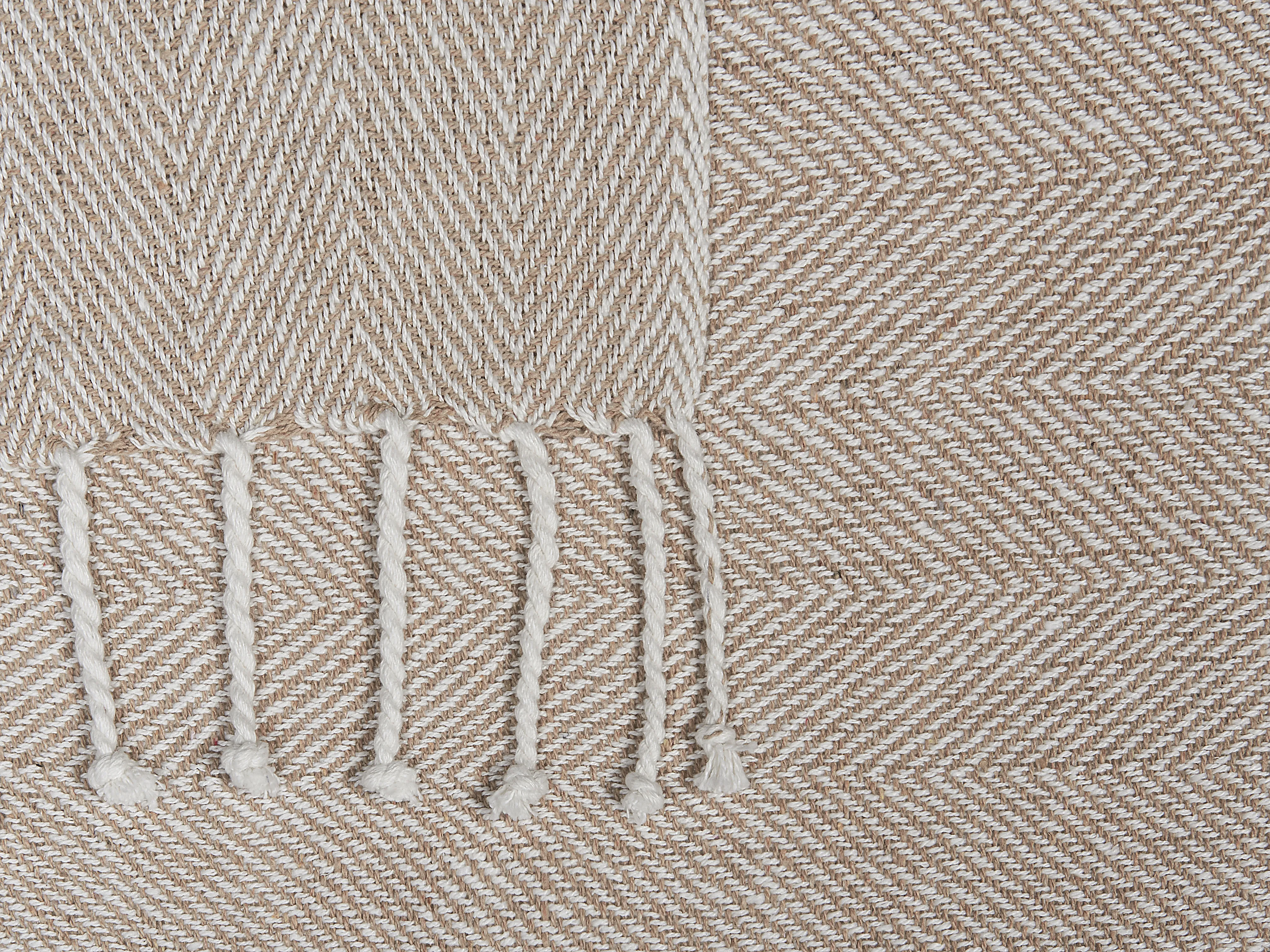 Plaid TILMI Katoen 130 x 160 cm Lichtbeige