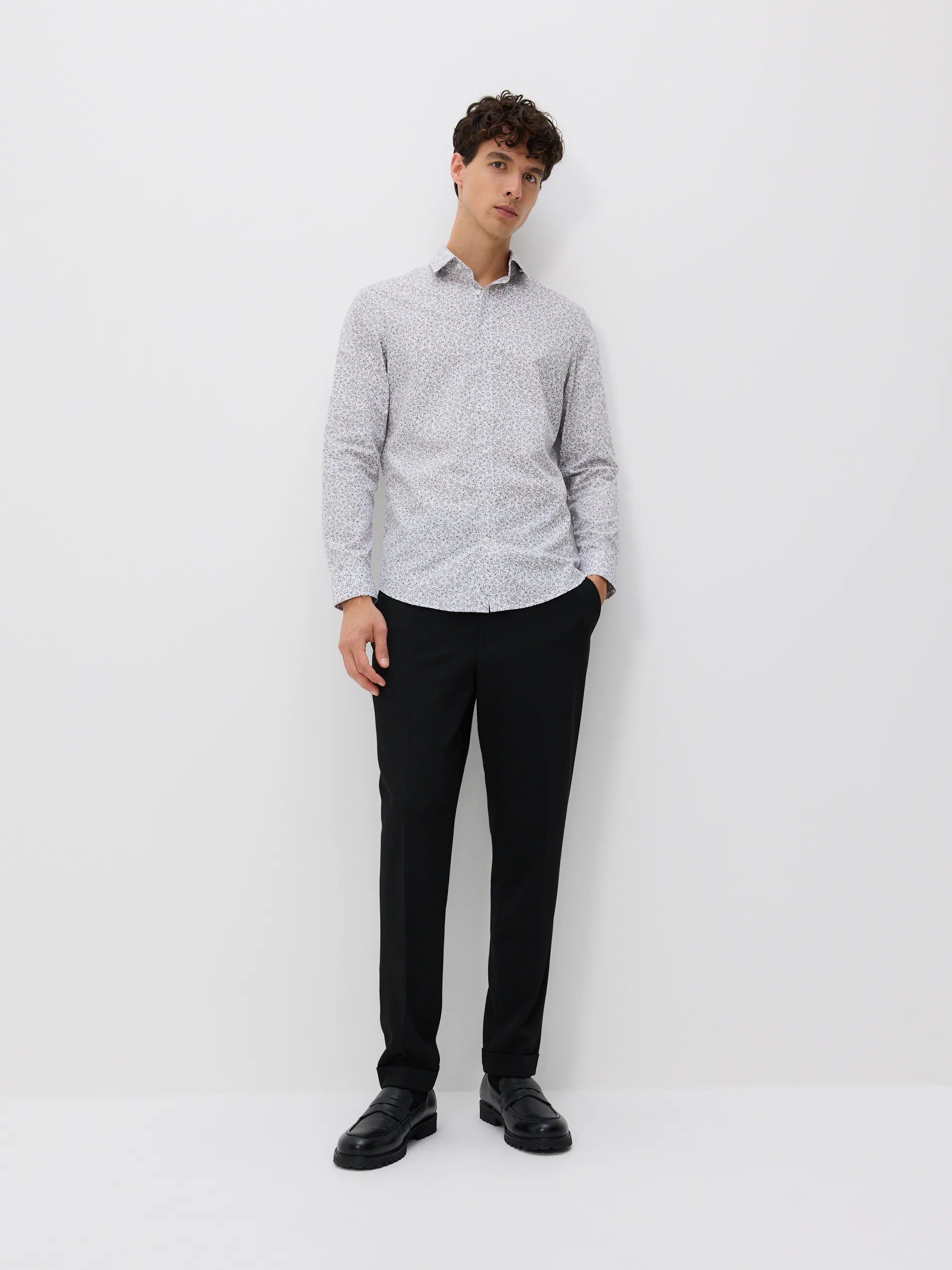 Slim fit Hemd mit Mikroprint